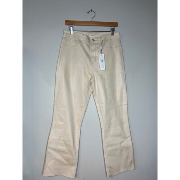 NWT L'Agence Kendra Cropped Flare Denim Jeans Women's Oat Size: 31 - Picture 2 of 8